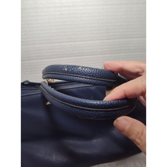 Danbaoly Women's Navy Tote Handbag Faux Leather‎ Gold hardware Brown lining - Picture 4 of 14